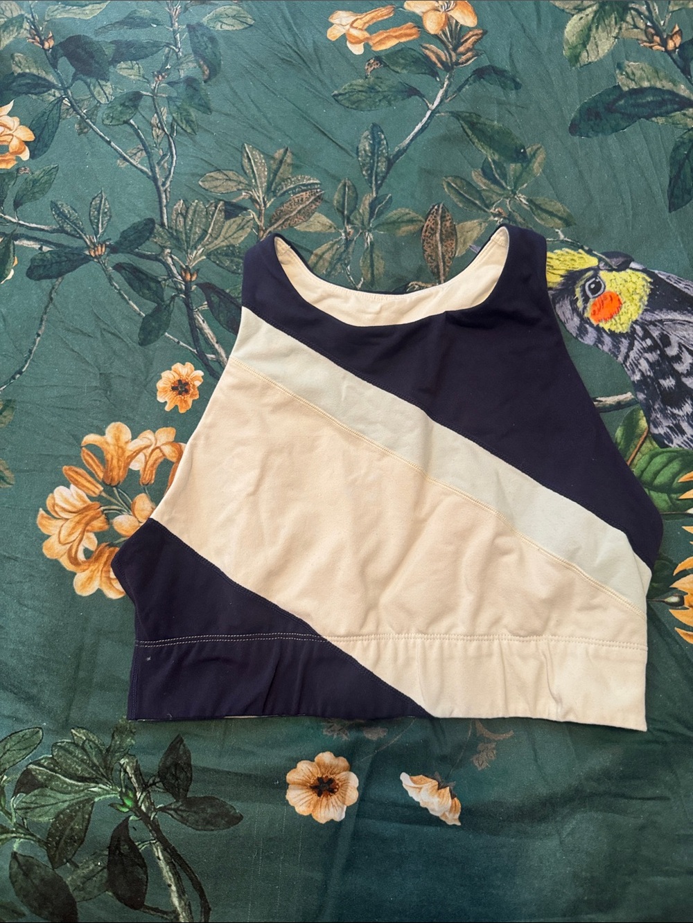 New balance x jcrew  Colorblock Athletic Crop Tank Top - Navy & Cream